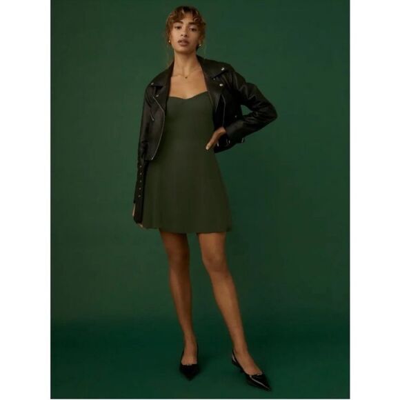 Reformation Mochi Mini Green Dress Size 4 - Picture 3 of 13